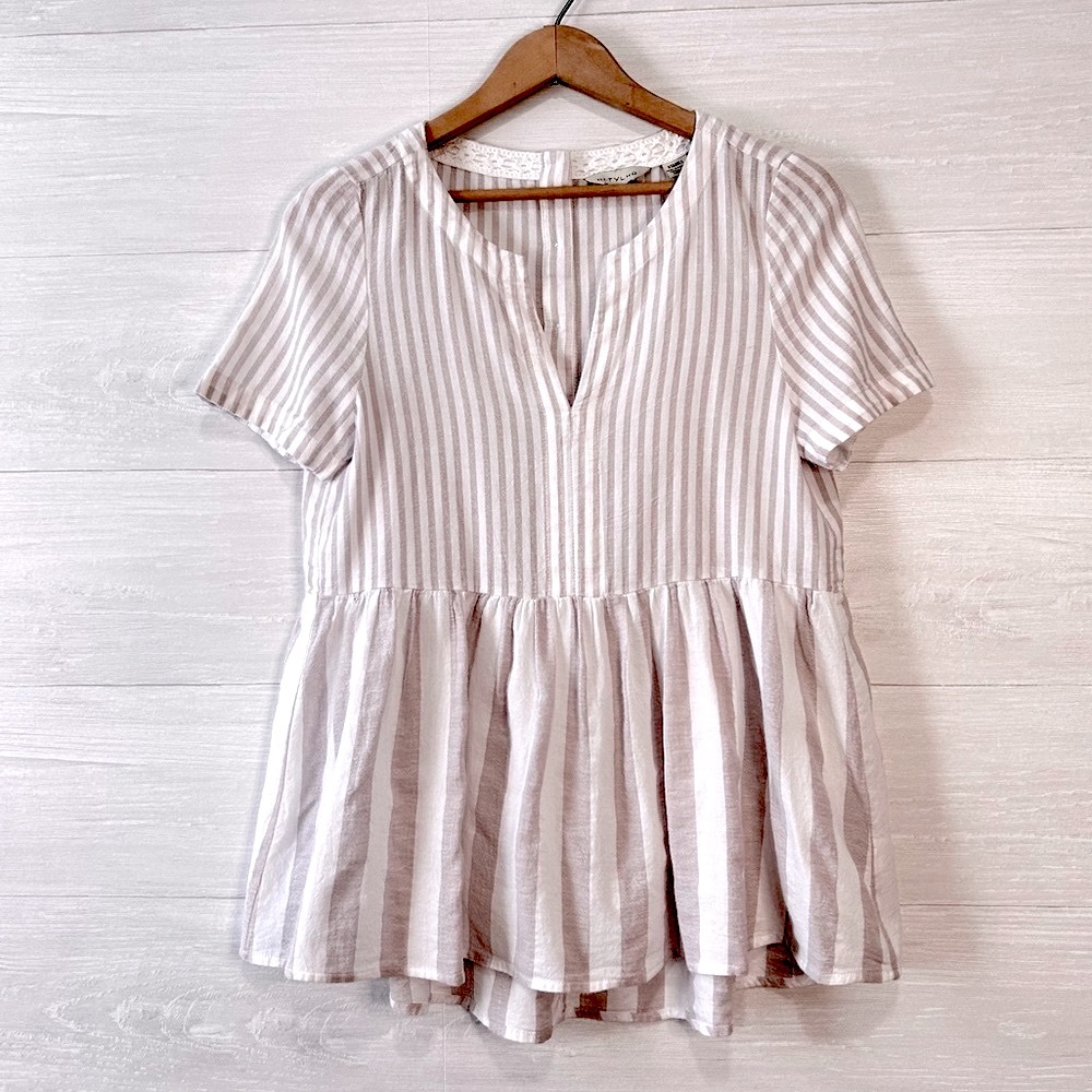 Anthropologie 11.1.TYLHO Striped Cotton Summer Top